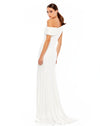 Foldover ruched jersey evening gown - White - Sale