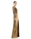 Metallic Long Sleeve Gown - Gold