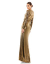 Metallic Long Sleeve Gown - Gold