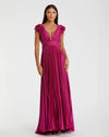 Mac Duggal, Pleated Ruffled Cut Out Gown - Fuschia Pink #26729