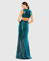 Metallic cut out gown - Teal