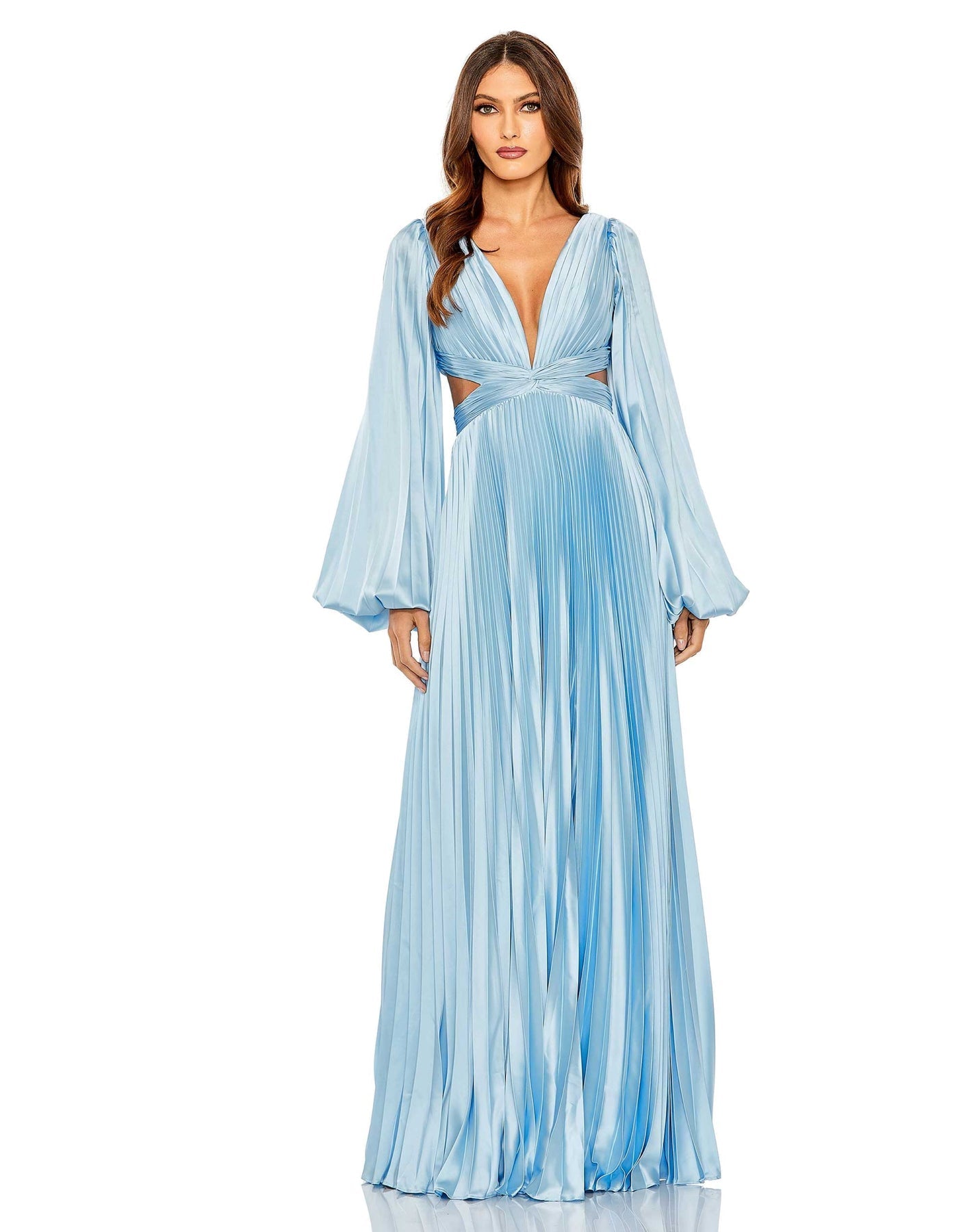 Powder blue dress long best sale