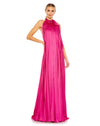 Pleated trapeze halter gown - Pink