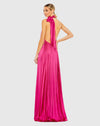 Pleated trapeze halter gown - Pink