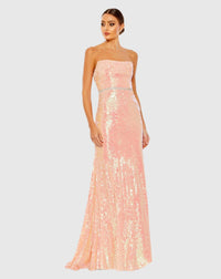 Mac Duggal, Coral Pink Strapless Evening Gown #26980