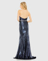 Sequin strapless rhinestone belt gown - Midnight