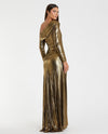 Long Sleeve Off the Shoulder Gown - Antique Gold