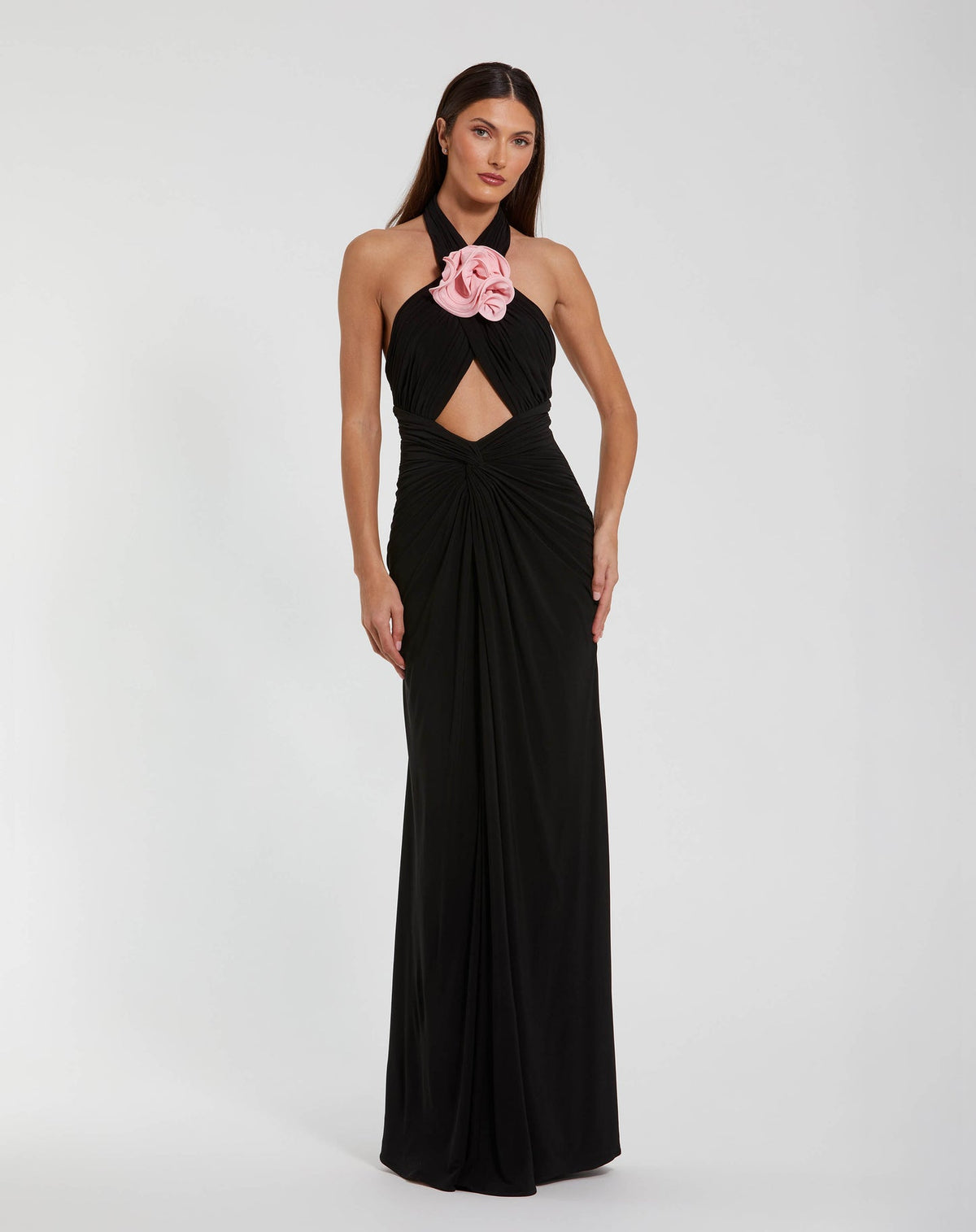 #27572 Jersey Crossover Halter Neck Gown With 3D Flower
magda butrym