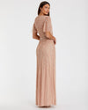 Embellished Flutter Sleeve Gown - Sage