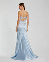 Strapless Satin Mermaid Gown With Bow Details - Powder Blue