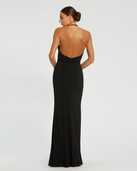 High Neck Cut Out Gown - Black