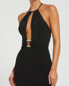 High Neck Cut Out Gown - Black