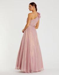 Asymmetric Rosette Ball Gown - Rose Gold