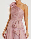 Asymmetric Rosette Ball Gown - Rose Gold