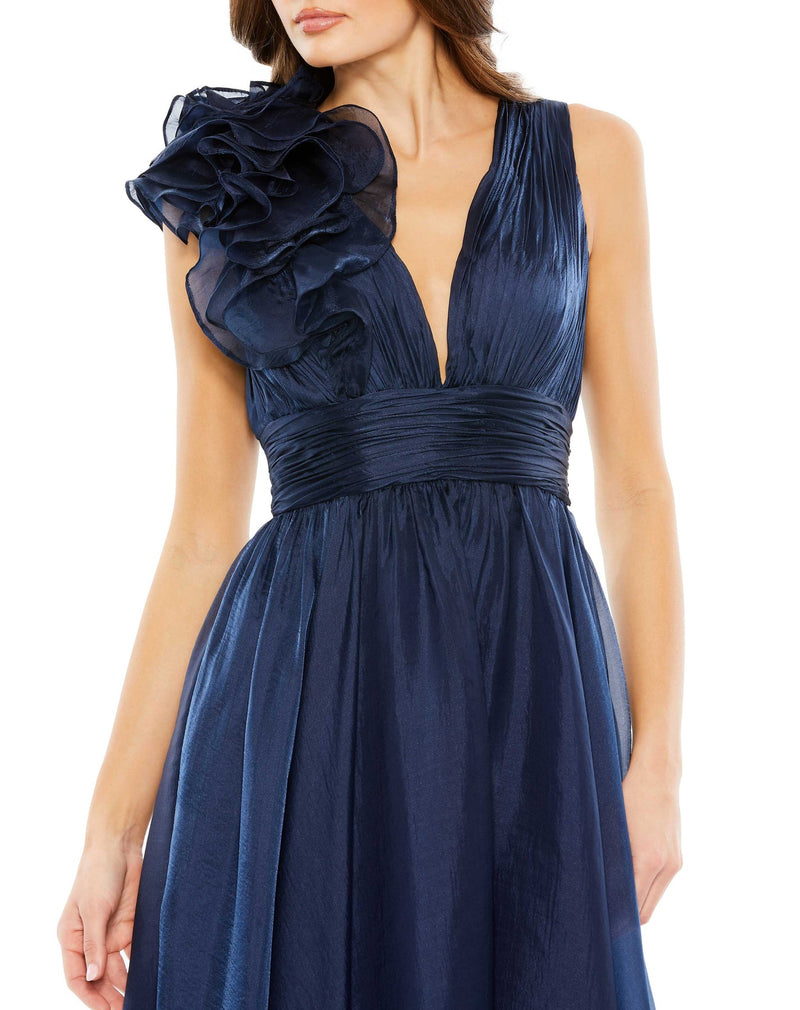 Sleeveless Chiffon Midi Dress - Midnight