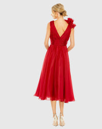 Sleeveless Chiffon Midi Dress - Wine Red