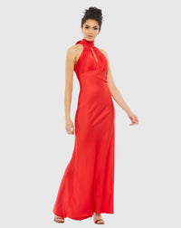 Mac Duggal, Keyhole Halter Empire Waist Gown - Red #49520