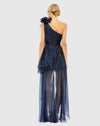 One Shoulder Ruffle Hi-Lo Gown - Midnight