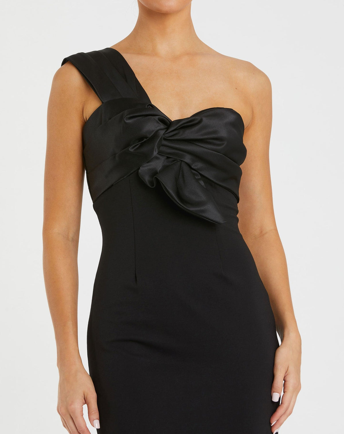 Strapless Big Bow Detail Gown - Black