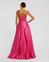 Pink Strapless A-Line Bow Ballgown - Hot Pink