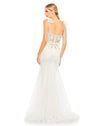 mac duggal, Embellished Sleeveless Bow Detail Mermaid Gown - White Gold, Style #50666 back view