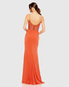 Sweetheart mesh corset embellished gown - Orange