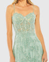 Green Sweetheart Floral A Line Gown - Mint