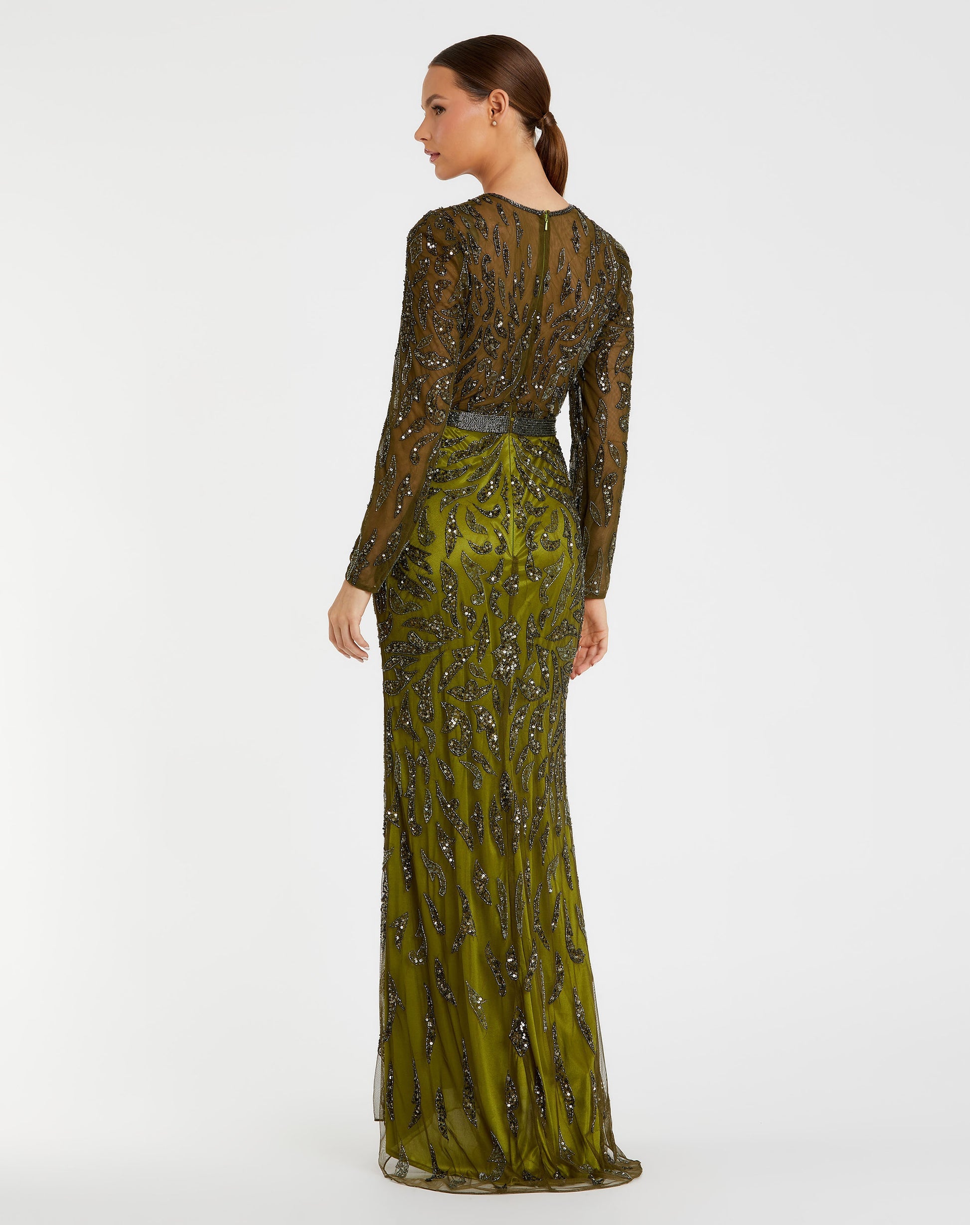 Olive green evening dress on sale