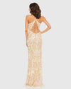 Champagne Strappy Beaded Gown - Champagne