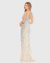 Sequin A Line Gown - Nude Silver