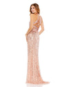 Mac Duggal, Sleeveless plunge V neck cut out evening dress - Rose Gold, Style #5390 back view