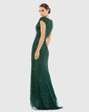 Cap sleeve evening Gown - Emerald