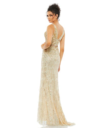 mac duggal, SEQUIN EMBELLISHED ELEGANT SLEEVELESS EVENING GOWN, Style #5483, nude