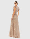 Sequin wrap over ruffle sleeve gown - Seamist