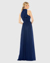 High neck chiffon evening gown - Powder Blue