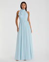 Mac Duggal, Powder Blue Bridal High neck chiffon evening gown #55035 