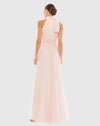 High neck chiffon evening gown - Powder Blue