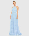 Mac Duggal, Ruffle Tiered A Line Gown #55281 Powder Blue