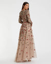 Floral Embellished Modest Gown - Cinnamon