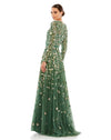 Floral Embellished Modest Gown - Sage Green