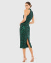 Dark Green Embellished Halter Midi Dress - Copper