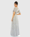 Embellished Butterfly Gown - Platinum