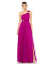 Copy of Strappy one shoulder asymmetric A line gown - Magenta