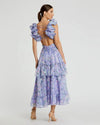 Tiered ruffle cut-out Summer dress - Lilac