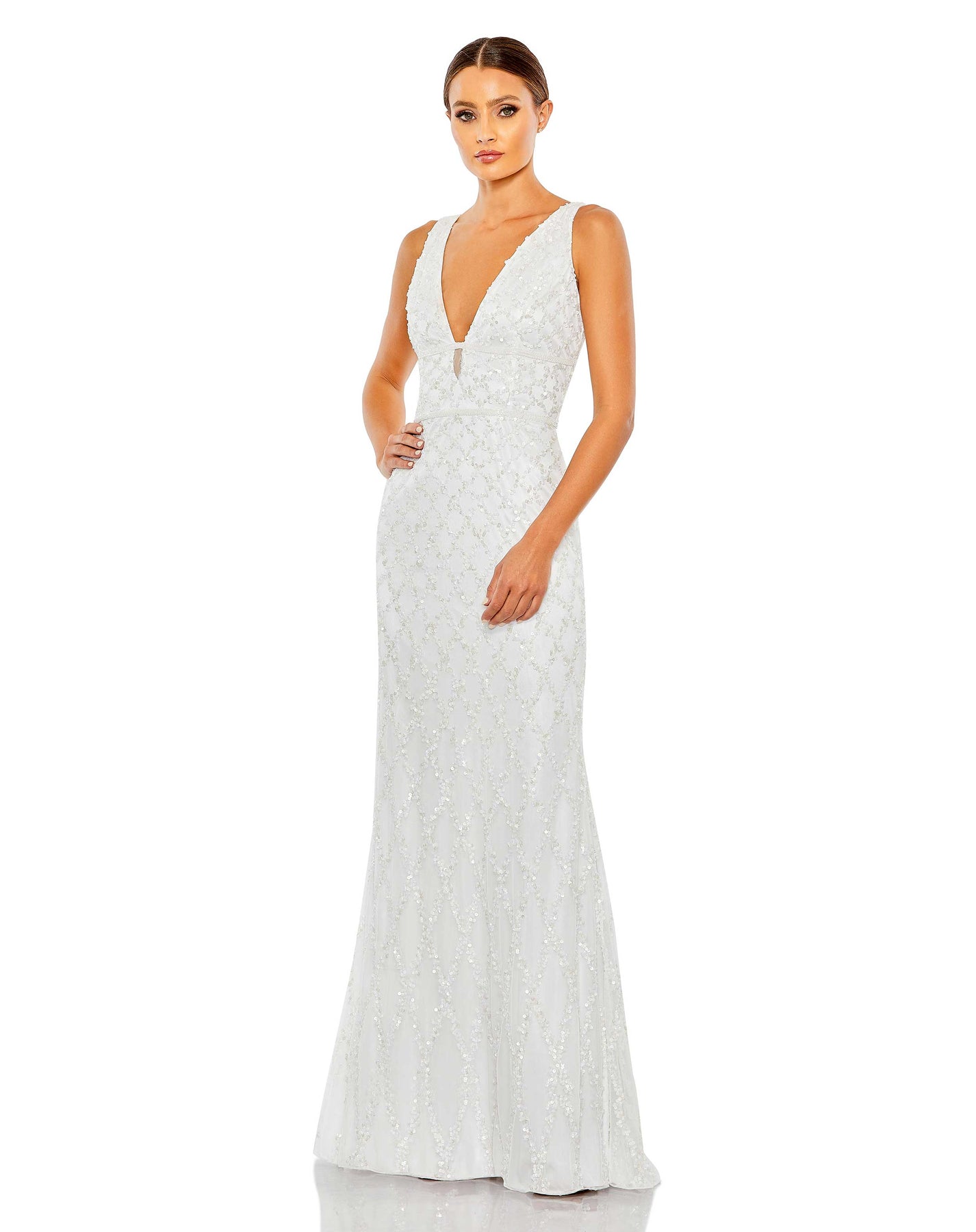 Plunge neck gown hotsell