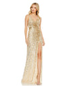 Sequin V neck gown - Ice Blue