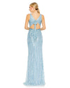 Sequin V neck gown - Ice Blue