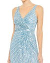 Sequin V neck gown - Ice Blue