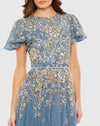 Embellished Butterfly Modest Gown - Slate Blue