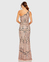 One Shoulder Embellished Gown - Apricot